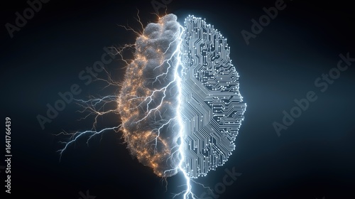 A 3d brain hologram of data symbolizing an AI agent and AGI technology using agentic superintelligence in the future for autonomy and the growth of ASI during the singularity