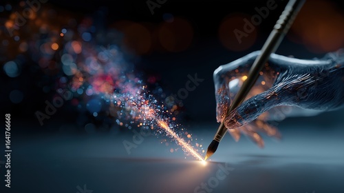 A 3d artist hologram of data symbolizing an AI agent and AGI technology using agentic superintelligence in the future for autonomy and the growth of ASI during the singularity