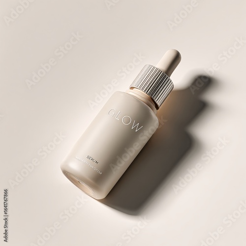 Creamy Serum Bottle: Minimalist Product Presentation