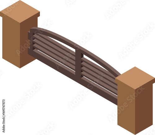 Brown automatic gate closing a driveway entrance, providing security and privacy