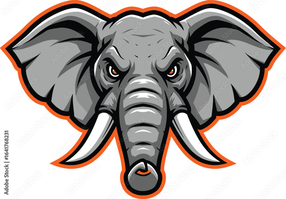 Obraz premium Powerful Elephant Mascot Logo Design