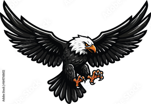 Majestic Bald Eagle in Flight, Powerful Wings