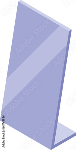 Sleek, angled plastic stand provides a clear surface for showcasing information, menus, or promotional materials