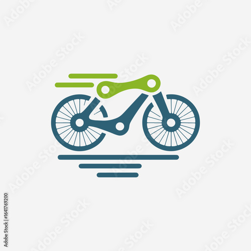 Bicycle badges emblem for bike cycling recent vector gears wheels bicycle parts. The logo is designed to convey the idea of a bicycle.
