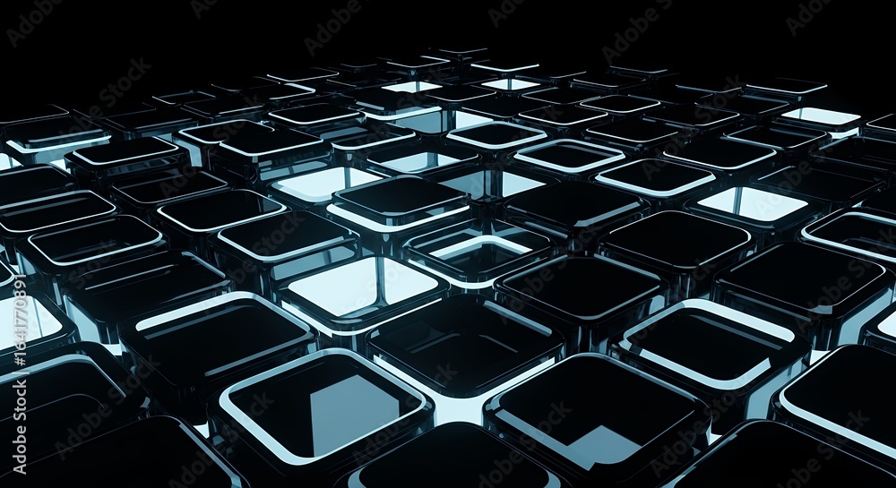 Naklejka premium Abstract Blue Geometric Pattern Background Modern Digital Design Element for Website or Presentation Use High Resolution