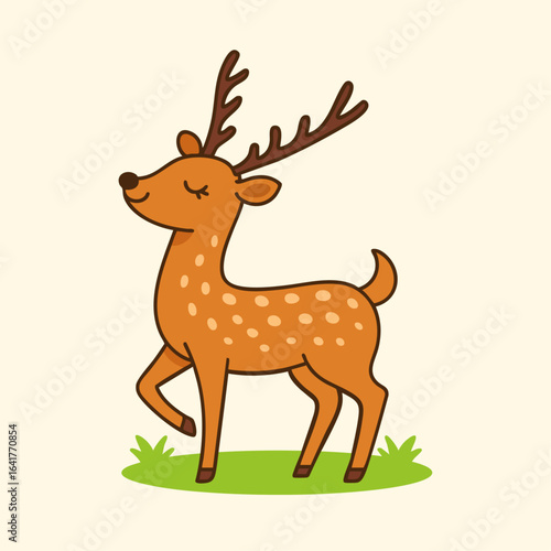 Cute Spotted Deer Vector Illustration