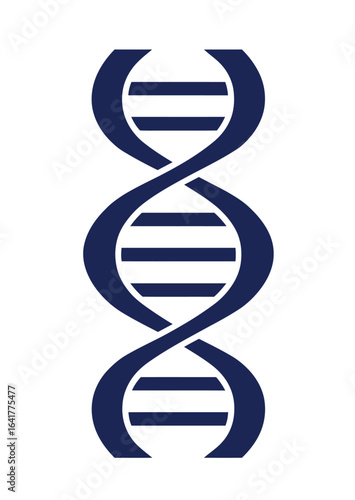 Stylized DNA double helix symbol. A clean, blue vector illustration representing genetics, heredity, and molecular biology.