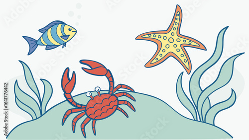 vector illustration of a sea anemone