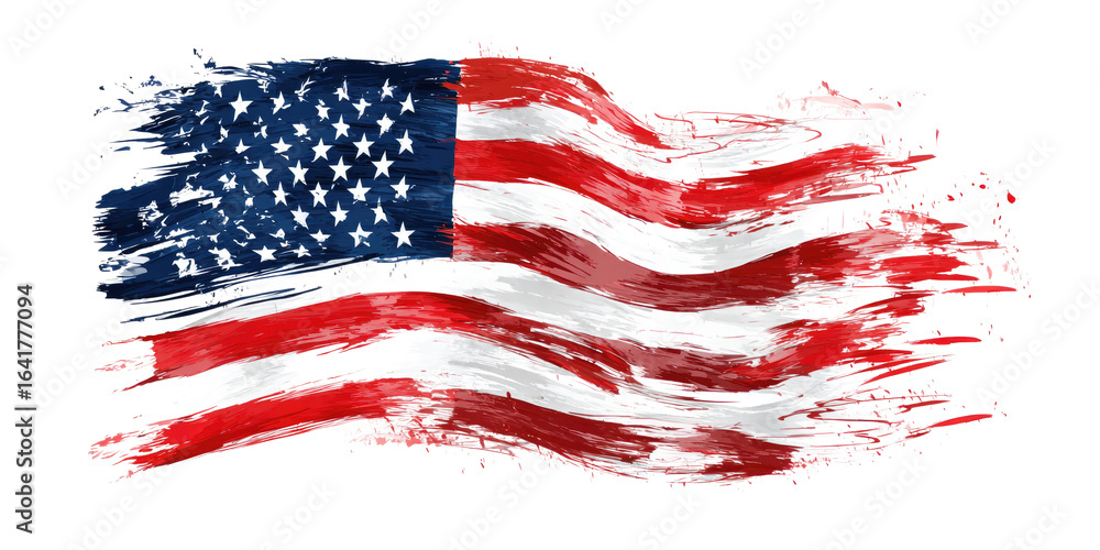 Ripped and tattered American flag