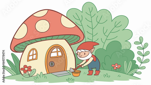 house with mushrooms