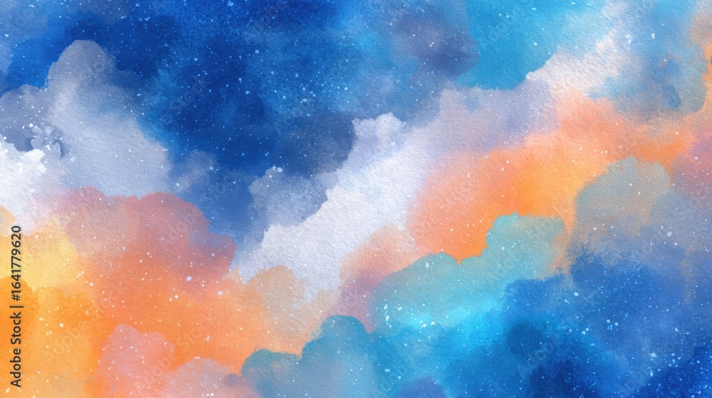 Fototapeta premium dreamy watercolor sky cloudscape