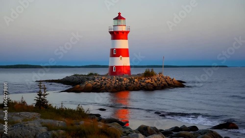 Serene Sunset at the Coastal Lighthouse