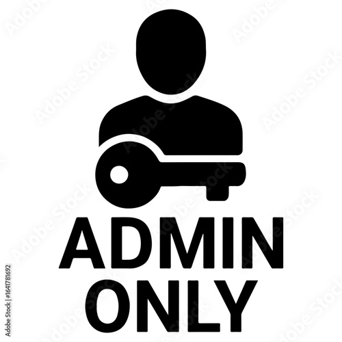 Illustration of a person holding a key with the words admin only signifying restricted access to authorized personnel