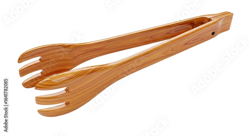 Wooden Toast Tong, Shining surface on a Transparent Background