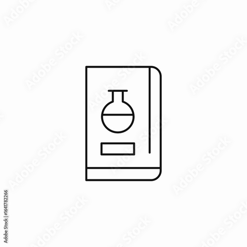 chemical flask book icon sign vector