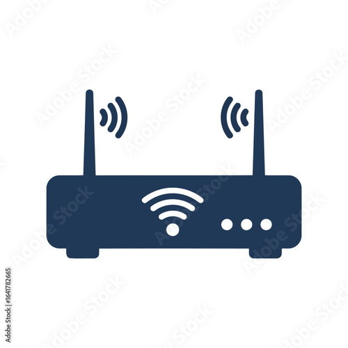 Wireless router icon wi fi signal internet connection network device technology symbol