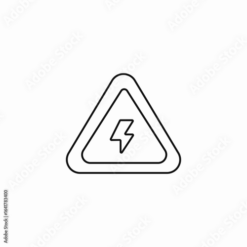 electric shock warning icon sign vector