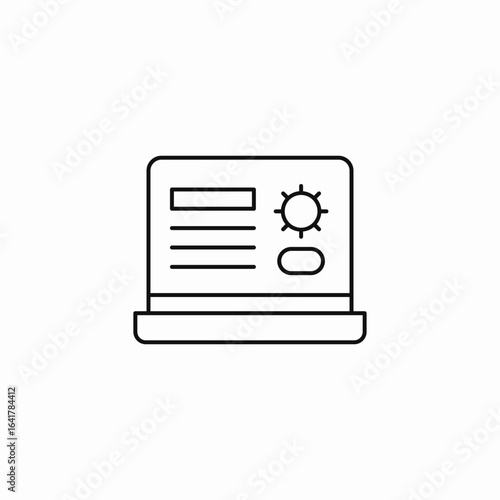 laptop screen interface icon sign vector