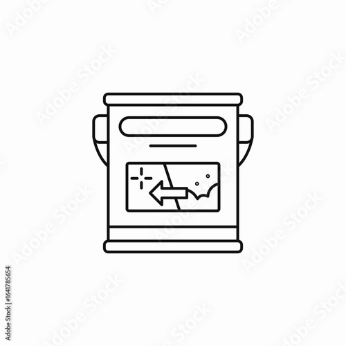 paint can with instruction label icon sign vector