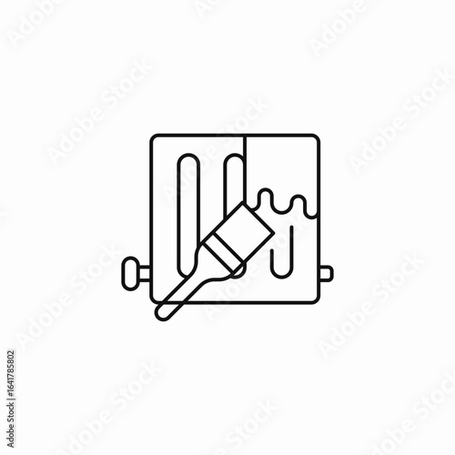 painting radiator brush icon sign vector