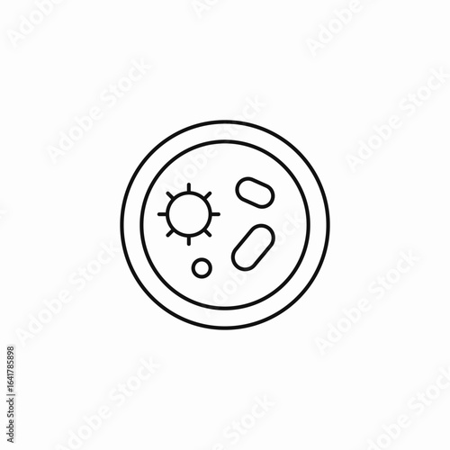 petri dish microbes icon sign vector