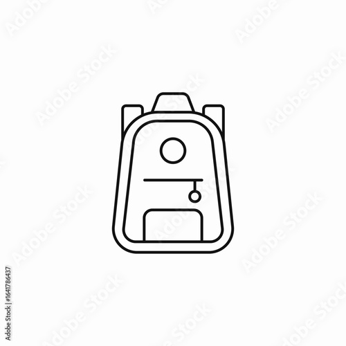 school backpack with zipper icon sign vector