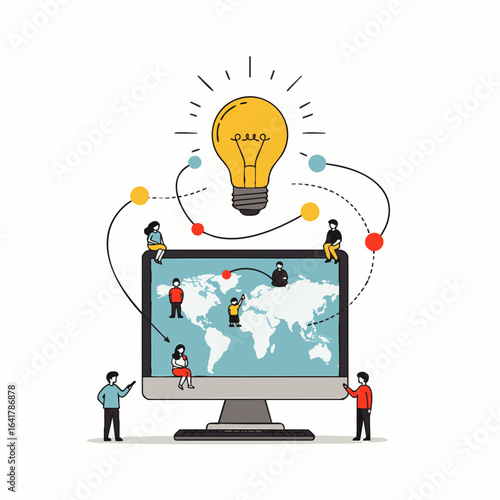 A diverse global team connects virtually across the world, fostering innovative ideas and strong relationships through seamless digital collaboration.