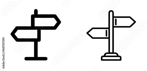 Signpost Icon for Direction, Navigation, and Wayfinding Design