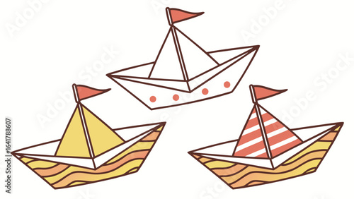 paper ship on white background