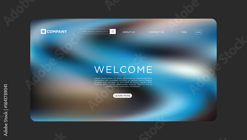 Sleek modern website landing page design with vibrant blurred background and clean user interface elements
