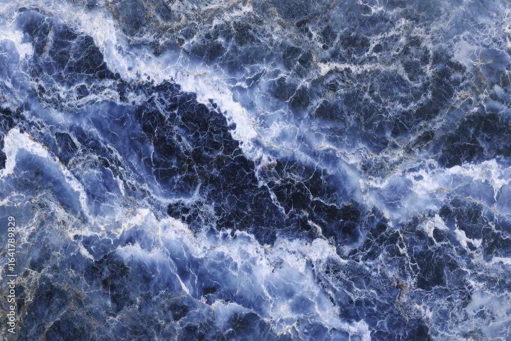 Fototapeta premium Majestic patterns of blue natural stone form intricate designs in a striking geology display