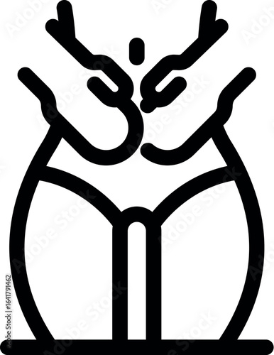 Medical professional palpating patient's abdomen, conducting physical examination to assess for abnormalities