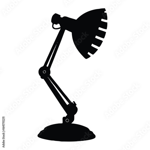 Black silhouette of an adjustable desk lamp table lamp