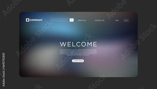 Modern website template with elegant welcome message perfect for business or personal use, clean design