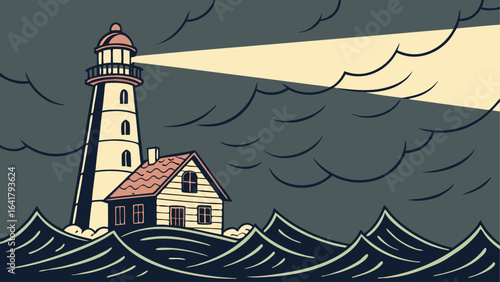 lighthouse in the night