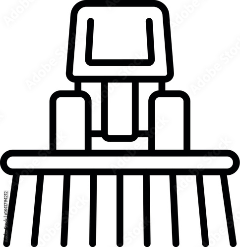 Innovative agricultural technology merging a rake and self driving tractor, enhancing harvesting efficiency in modern farming