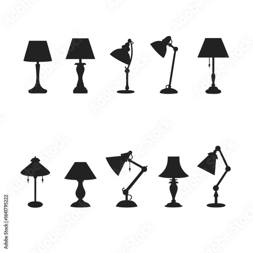 Collection of black desk lamp silhouettes table lamp