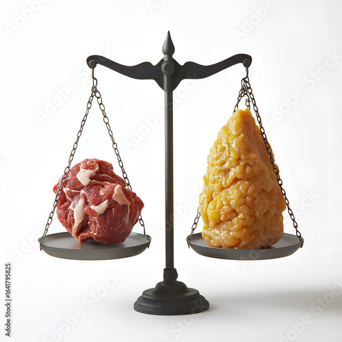 Muscle vs Fat Volume Comparison — Same Weight, Different Size on Balance Scale