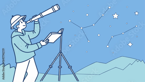 man with telescope