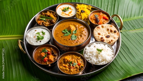 Wallpaper Mural Indian platter with various dishes Torontodigital.ca