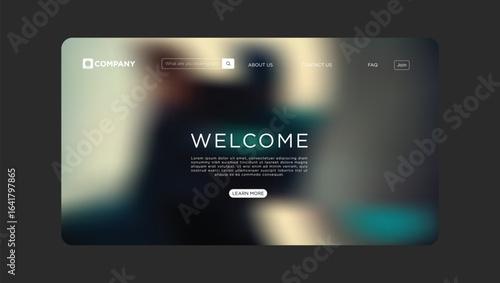 Modern website homepage design with clean layout and welcoming text for various business purposes