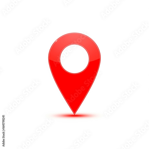 Free Download Shiny red location pin for maps, navigation, and travel on transparent background - GFXLoad