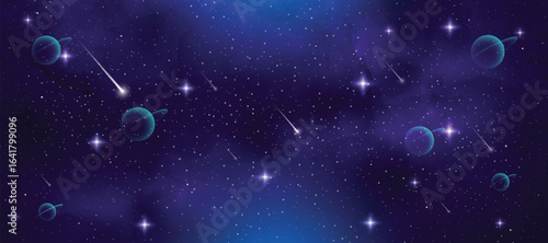Space galaxy background with many stars. Space infinity with milky way starlight glow astronomical vector background	