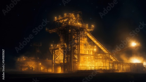 Industrial plant at night