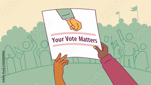 International Democracy Day illustration with diverse hands holding peace symbol for global unity and freedom awareness