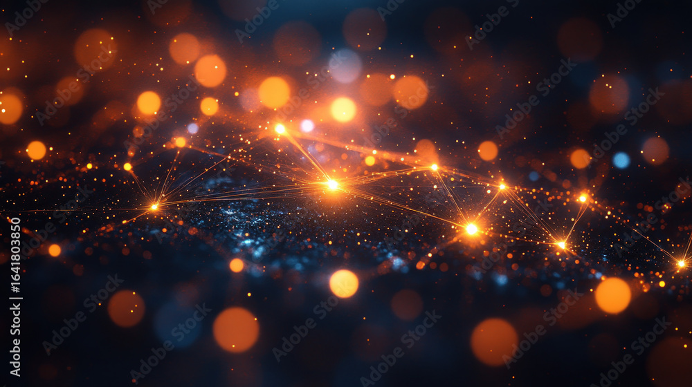 Obraz premium Abstract network of glowing points (1)