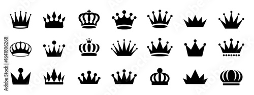 Royal crowns collection symbol graphic design illustration emblem insignia