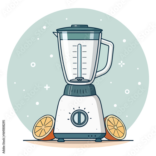 Vector illustration of a kitchen blender with fruit for a drink