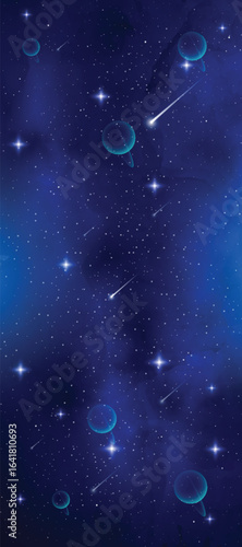 Tableau sur toile Realistic starry night sky with shining stars, nebula, and seamless galaxy space