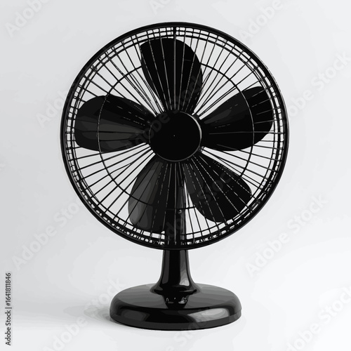 Black tabletop fan